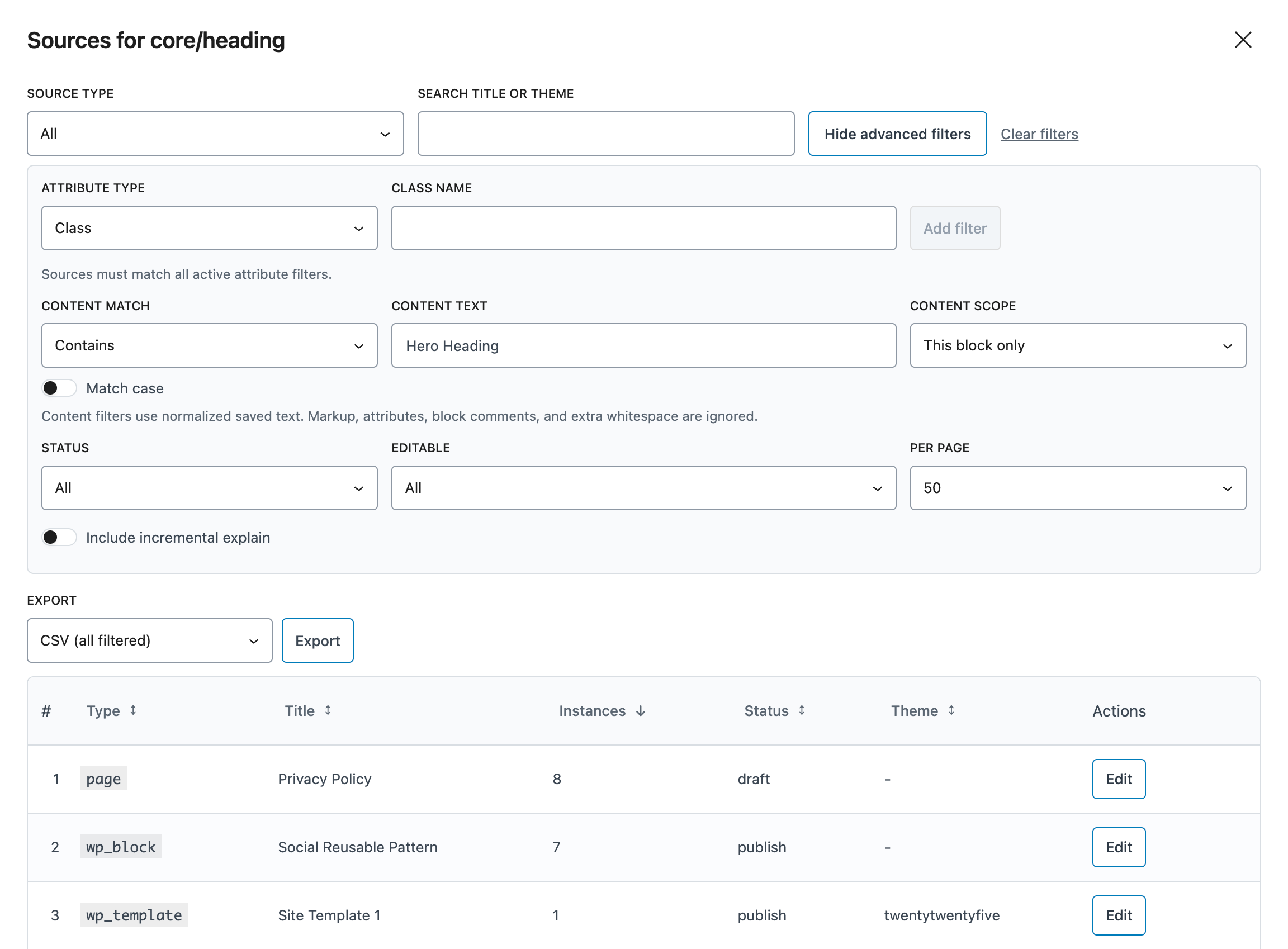 DXM Block Toolkit Pro matching indexed block content in source rows.